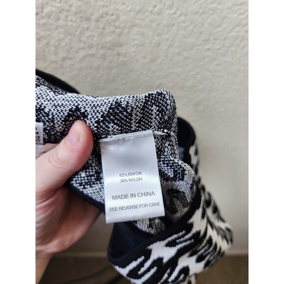 Lucy Paris Womens S Black White Geometric Wave Knit Sweater Pants High Rise - Picture 5 of 6